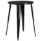 Emma and Oliver Commercial Grade 30" Round Metal Indoor-Outdoor Bar Table Set, 2 Backless Stools